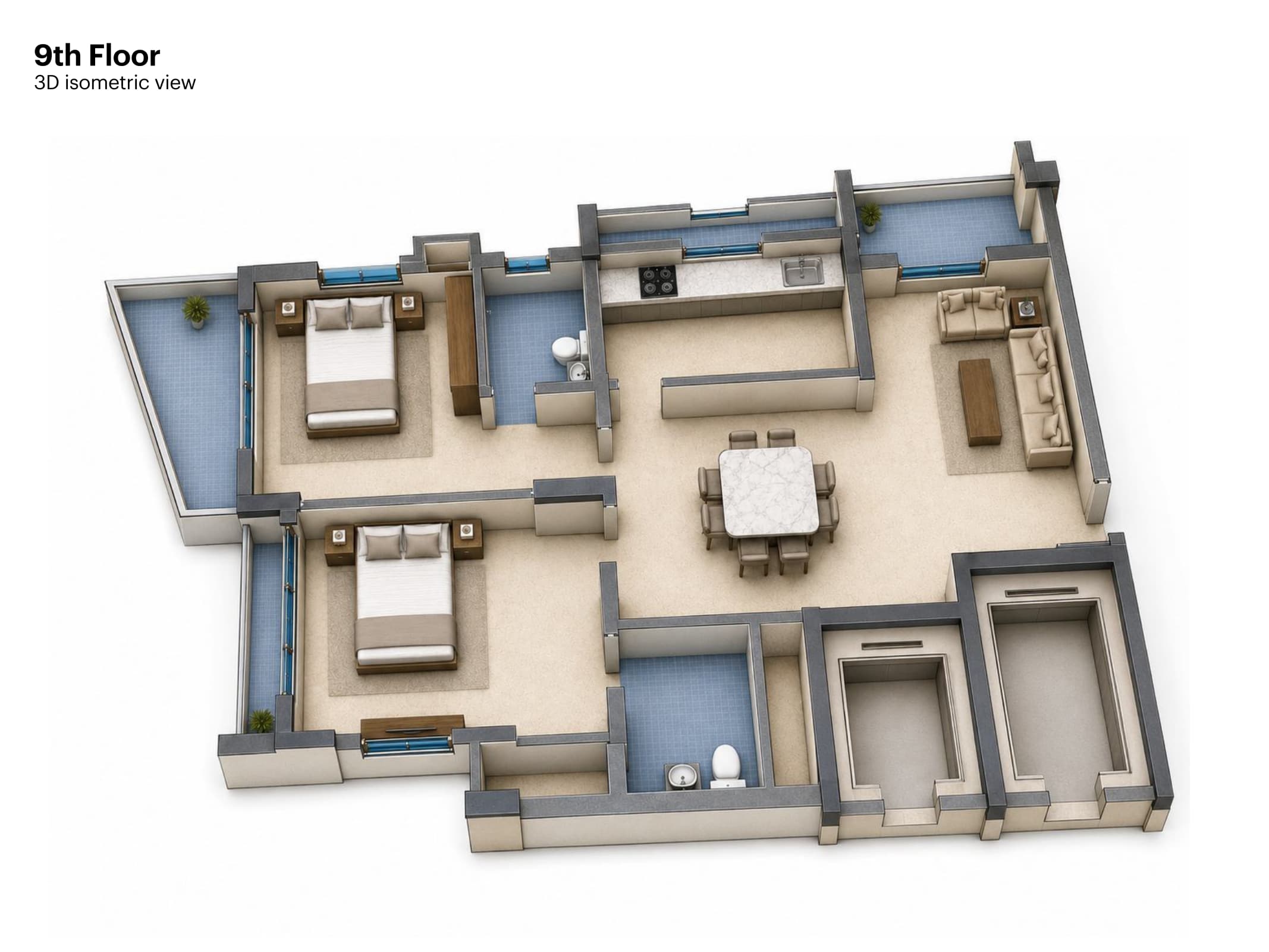 9th Floor Residence 3D Preview